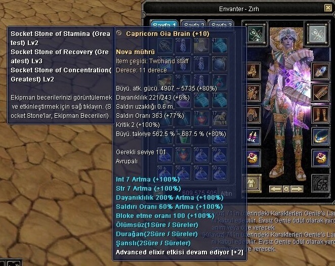 Karya - +10 Nova Staff (twohand) | %80 %80 Full Stat | Full %100 Blue | Soketli